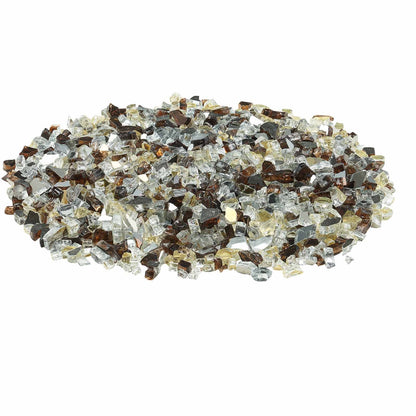VEVOR Fire Glass, 10 LBS / 4.5 KG High-Temperature Resistant Fireplace Rocks, 1/2-Inch / 12.7 mm Reflective Firepit Glass Rock, High Luster Stone Landscaping for Fire Pit Table, Copper + Clear + Gold - FHBLFGSGHBL1QI1T0001V0 - view 10