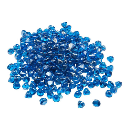 VEVOR Fire Glass, 10LBS / 4.5KG High-Temperature Resistant Fireplace Rocks, 1 Inch / 25.4 mm Reflective Firepit Glass Diamond Beads, High Luster Stone Landscaping for Fire Pit Table, Caribbean Blue - FHBLZSBLZ1IN1K0G4001V0 - view 1