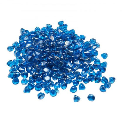 VEVOR Fire Glass, 20 LBS / 9 KG High-Temperature Resistant Fireplace Rocks, 1 Inch / 25.4 mm Reflective Firepit Glass Diamond Beads, High Luster Stone Landscaping for Fire Pit Table, Caribbean Blue - FHBLZSBLZ1INRRAH8001V0 - view 2