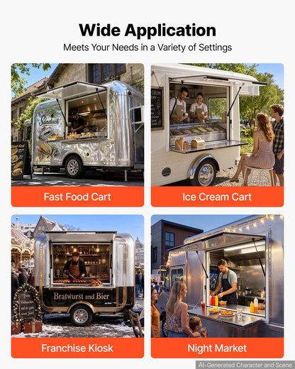 VEVOR Concession Window Folding Shelf 36x36in Aluminum Alloy Service Window, for Food Truck, Up to 85 Degrees, with Awning Door and Drag Hook, Rainwater Resistant - FHDGNCK3636IPQDF4001V0 - view 7
