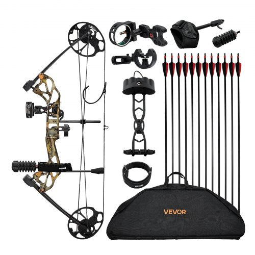 VEVOR Compound Bow Archery, Adjustable 19-30 in Draw Length Compound Bow Package for Beginner, 19-70 Lbs Draw Weight Archery Bows and Arrow Set, Right Hand Kit with Hunting Equipment, 320 fps - FHGMCYS28YC7IF37J001V0 - view 2