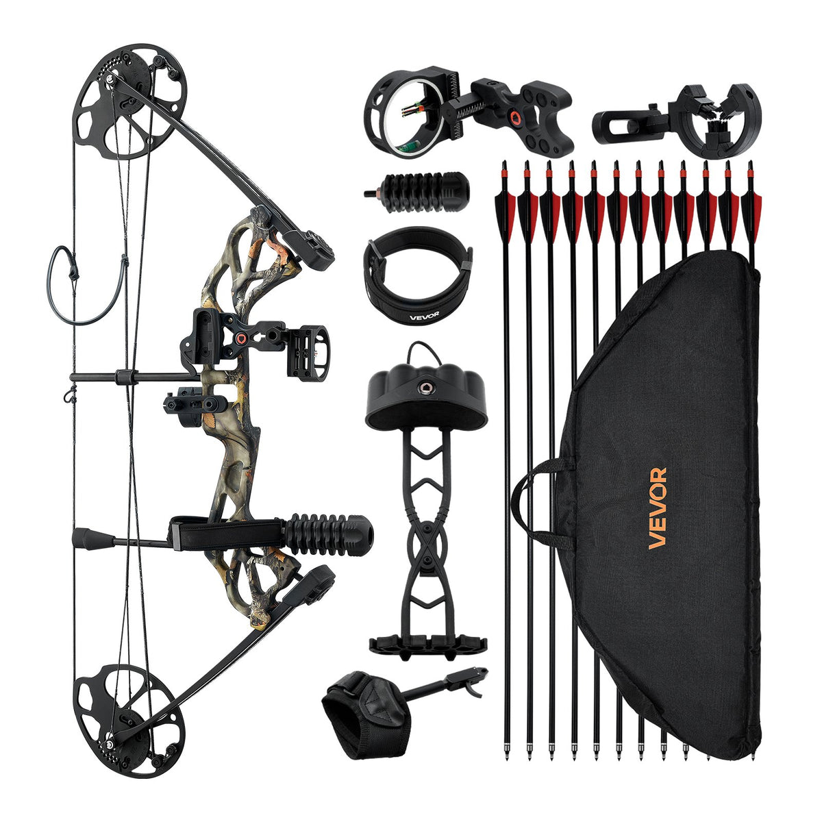 VEVOR Compound Bow Archery, Adjustable 19-30 in Draw Length Compound Bow Package for Beginner, 19-70 Lbs Draw Weight Archery Bows and Arrow Set, Right Hand Kit with Hunting Equipment, 320 fps - FHGMCYS28YC7IF37J001V0 - view 10