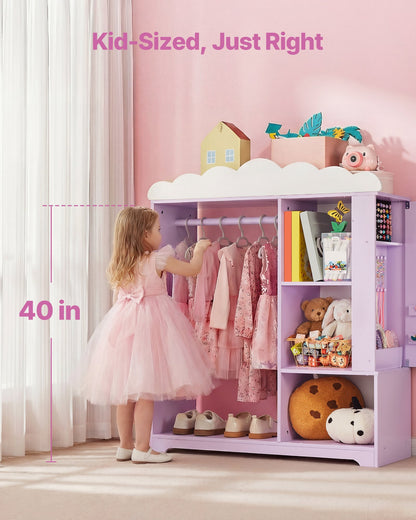 VEVOR Kids Dress Up Storage, with Jewelry Cabinet, Dress Up Closet with Mirror and Shelves, Princess Costumes Wardrobe Closet, Toddler Costume Organizer Armoire, for Bedroom, Kids Room, Girls, Purple - FHKETZBGYCMDDMW8F001V0 - view 5