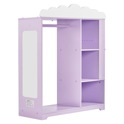 VEVOR Kids Dress Up Storage, with Jewelry Cabinet, Dress Up Closet with Mirror and Shelves, Princess Costumes Wardrobe Closet, Toddler Costume Organizer Armoire, for Bedroom, Kids Room, Girls, Purple - FHKETZBGYCMDDMW8F001V0 - view 10