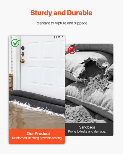 VEVOR Flood Barrier, 8 Pack, 1.6 x 1.4 ft Flood Bags Activated by Water, Water Absorbent Barrier, Sandless Sandbags Blockage, Flooding Prevention Bags for Home, Doorway, Basement, Garage - FHPZ8PCS520COIQQ1002V0 - view 6