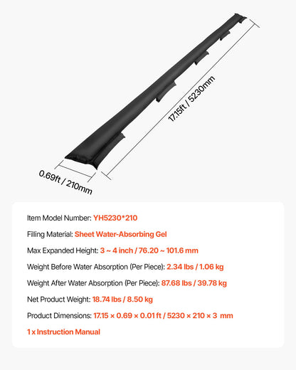 VEVOR Flood Barrier, 8 Pack, 1.6 x 1.4 ft Flood Bags Activated by Water, Water Absorbent Barrier, Sandless Sandbags Blockage, Flooding Prevention Bags for Home, Doorway, Basement, Garage - FHPZ8PCS520COIQQ1002V0 - view 8