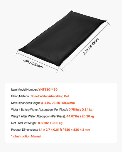VEVOR Flood Barrier, 10 Pack, 1.4 x 2.7 ft Flood Bags with Bucket, Water Absorbent Barrier Activated by Water, Sandless Sandbags Blockage, Flooding Prevention Bags for Door, Basement, Garage - FHPZTSJHFHT838R7K001V0 - view 8