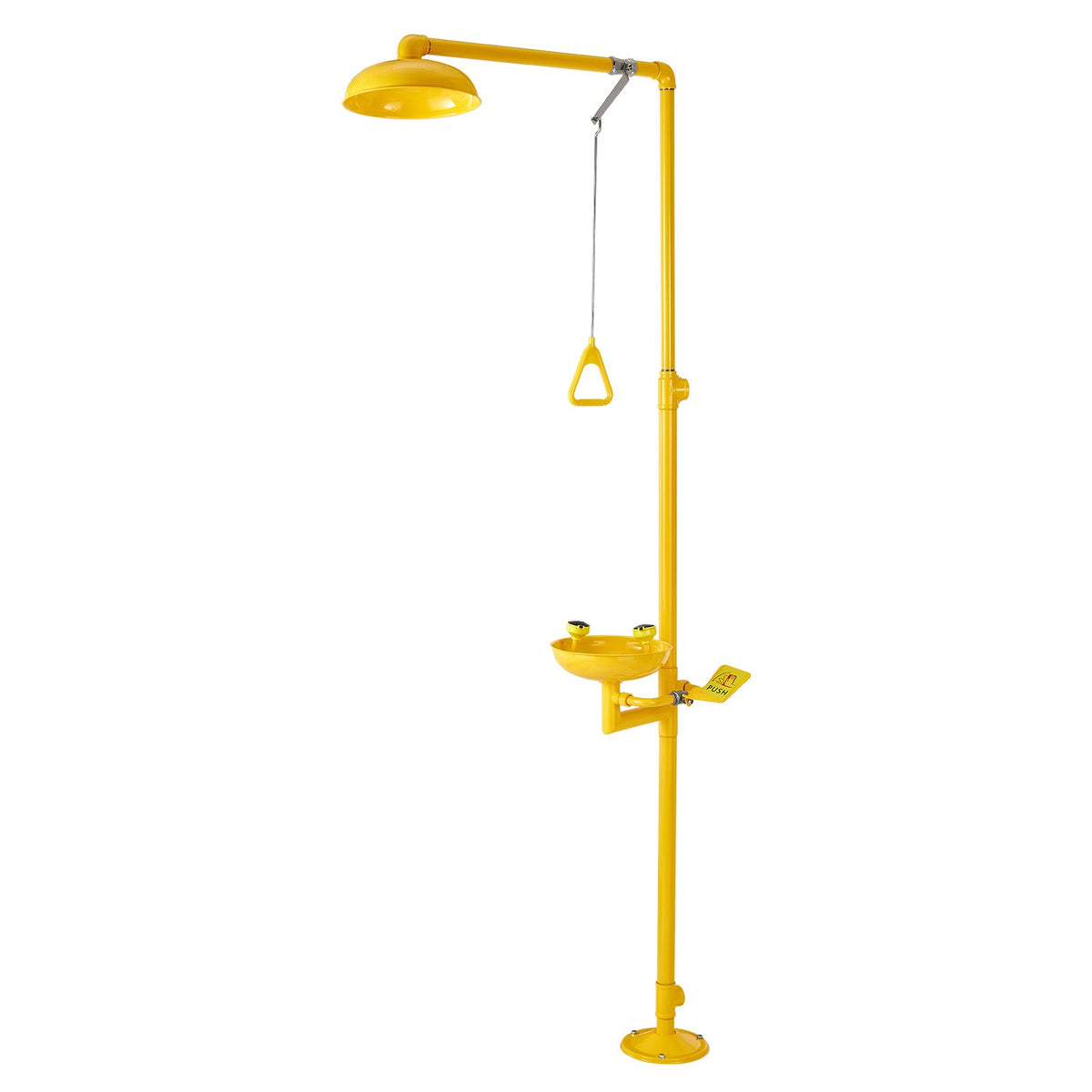 VEVOR Emergency Shower Eye Wash Station, 34.25 x 15.75 x 91.73 Inch 304 Stainless Steel Eyewash and Shower Combination, OSHA-Approved First Aid Eye Wash Station, for Schools, Labs, Factories, Yellow - FHSXYQ20241JUBKCE001V0 - view 10