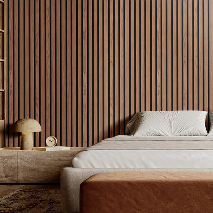 VEVOR Wood Slat Acoustic Panels, 7.9 x 94.5 inch, MDF Accent Wooden Wall Panels for Modern Interior Wall, Faux Wood Wall Board Panels for Stylish Decor and Noise Reduction, Walnut - FHXWBTQBHTMLXCA3KV0 - view 9