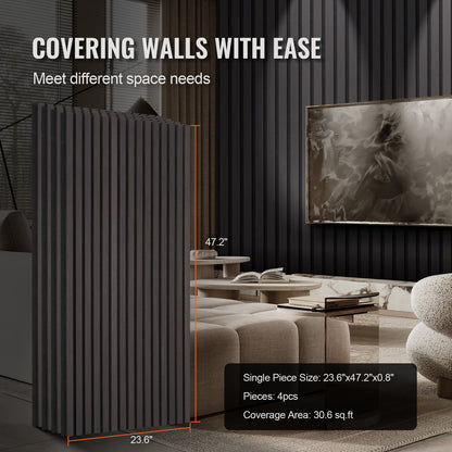 VEVOR Wood Slat Acoustic Panels, 23.6 x 47.2 inch, MDF Accent Wooden Wall Panels for Modern Interior Wall Decor, Faux Wood Wall Board Panels for Noise Reduction, Black Oak - FHXWBTQBHXML4QH6IV0 - view 7