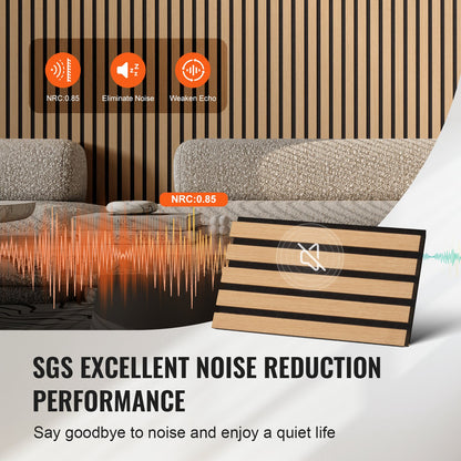 VEVOR Wood Slat Acoustic Panels, 7.9 x 94.5 inch, MDF Accent Wooden Wall Panels for Modern Interior Wall Decor, Faux Wood Wall Board Panels for Noise Reduction, Light Oak - FHXWBTQBQXMLJP625V0 - view 5