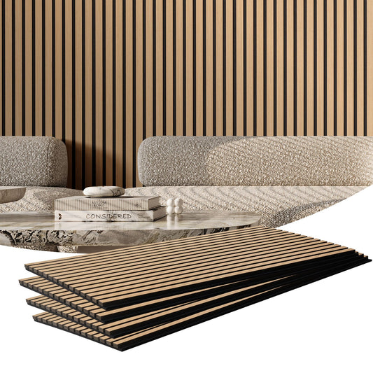 VEVOR Wood Slat Acoustic Panels, 23.6 x 47.2 inch, MDF Accent Wooden Wall Panels for Modern Interior Wall Decor, Faux Wood Wall Board Panels for Noise Reduction, Light Oak - FHXWBTQBQXMLK696CV0 - view 1