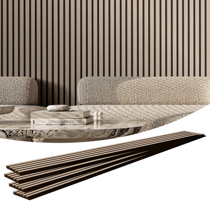 VEVOR Wood Slat Acoustic Panels, 7.9 x 94.5 inch, MDF Accent Wooden Wall Panels for Modern Interior Wall Decor, Faux Wood Wall Board Panels for Noise Reduction, Silver Wood - FHXWBTQBYML7LX06FV0 - view 1