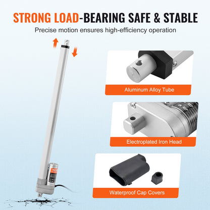VEVOR Linear Actuator 12V, 20 Inch Waterproof IP65 Linear Actuator, 660lbs/3000N 0.19"/s Linear Motion Actuator with Mounting Bracket for Outdoor Use - FHXXXZXQ20IN3WV1GV9 - view 6