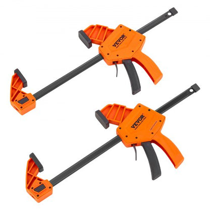 VEVOR Bar Clamps for Woodworking, 2-Pack 12" One-Handed Clamp/Spreader, Quick-Change F Clamp with 300 lbs Load Limit, High-strength Plastic and Carbon Steel, Wood clamps for Woodworking Metal working - FJ12INCH2ZZK2MG1SV0 - view 1