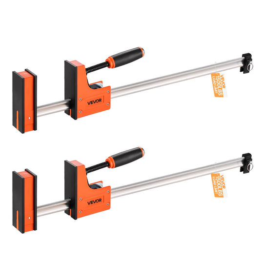 VEVOR Bar Clamps for Woodworking, 2-Pack 24 inch Parallel Clamp Set, F-Clamp with 1500 lbs Load Limit, Even Pressure, High-strength Plastic and Carbon Steel, for Woodworking Metal Working, Orange - FJ24INCH2GPX9N6J4001V0 - view 1