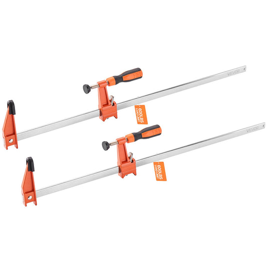 VEVOR Bar Clamps for Woodworking, 2-Pack 24 inch Opening, Lockable F-Clamp with 600 lbs Load Limit, 2-1/2 inch Depth, Cast Iron and Carbon Steel, Easy to Use, Wood Clamps for Woodworking Metal Working - FJ24INCH2GZTLIK3X001V0 - view 1