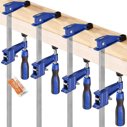 VEVOR Bar Clamps for Woodworking, 4-Pack 36 inch Opening, Lockable F-Clamp with 600 lbs Load Limit, 2-1/2 inch Depth, Cast Iron and Carbon Steel, Easy to Use, Wood Clamps for Woodworking Metal Working - FJ36INCH4ZTDH7M9E001V0 - view 1