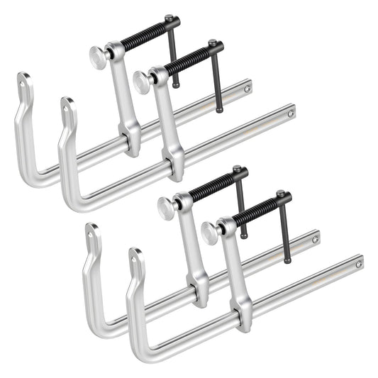 VEVOR Bar Clamps for Woodworking, 4-Pack, 12" Opening, 4.72 in Throat Depth, 1200 lbs Load Limit, Sturdy Steel Forging and Casting, with Swivel Jaw and T-Handle, for Wood Working and Metal Working - FJDDX4JT12INIIZTV001V0 - view 1