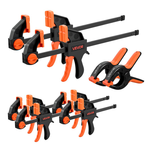 VEVOR Bar Clamps for Woodworking, 8-Pack, 6" and 12", with Spring Clamps, One-Handed Clamp/Spreader, 154 lbs Load Limit, Quick Release, Self-Locking Design, for Wood Working and Metal Working - FJKSJ8JT6INCHNW02001V0 - view 1