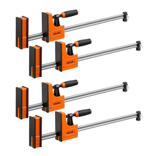 VEVOR Bar Clamps for Woodworking, 4-Pack, 24" Opening F Clamps, 1500 lbs Load Limit, Clamp/Spreader 2 Modes, Soft Rubber Pads, Ergonomic Handle, Carbon Steel Bar, for Wood Working and Metal Working - FJPXJ4JT24INLN9YK001V0 - view 1