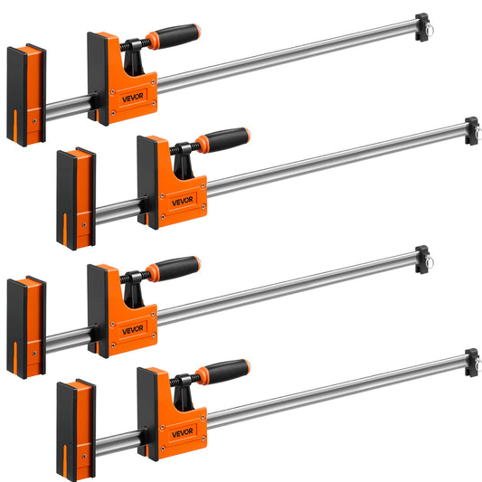 VEVOR Bar Clamps for Woodworking, 4-Pack, 36" Opening F Clamps, 1500 lbs Load Limit, Clamp/Spreader 2 Modes, Soft Rubber Pads, Ergonomic Handle, Carbon Steel Bar, for Wood Working and Metal Working - FJPXJ4JT36INI2LX8001V0 - view 1