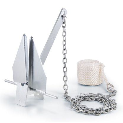 VEVOR Fluke Style Anchor Kit, 8.5 LBS Hot-Dipped Galvanized Steel Fluke Anchor with 7.9' Chain, 75' Rope and Two 0.4" Shackles, Marine Boat Anchor for Small Vessels Under 18', Seas, Rivers and Shores - FLKMYJTDXG85OW4WUV0 - view 10