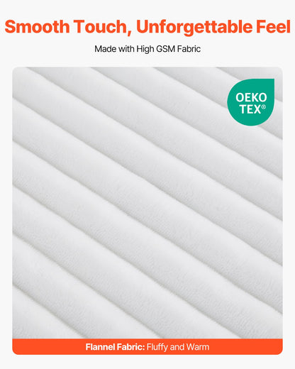 VEVOR Fleece Throw Blanket, 50 x 60 Inches / 1270 x 1524 mm, Flannel Fleece Cozy Throw Blankets, Cute Small Fuzzy Throws, Lightweight Super Soft Bed Blanket, Ideal for Couch, Sofa, Bedroom, White - FLRGT5060INC0Z861001V0 - view 4