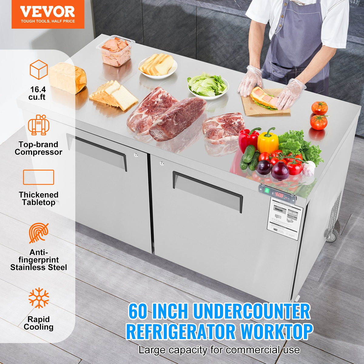 VEVOR Sandwich Prep - Select Your Configuration - FLWSLZGZT164LFUUNV1 - view 2
