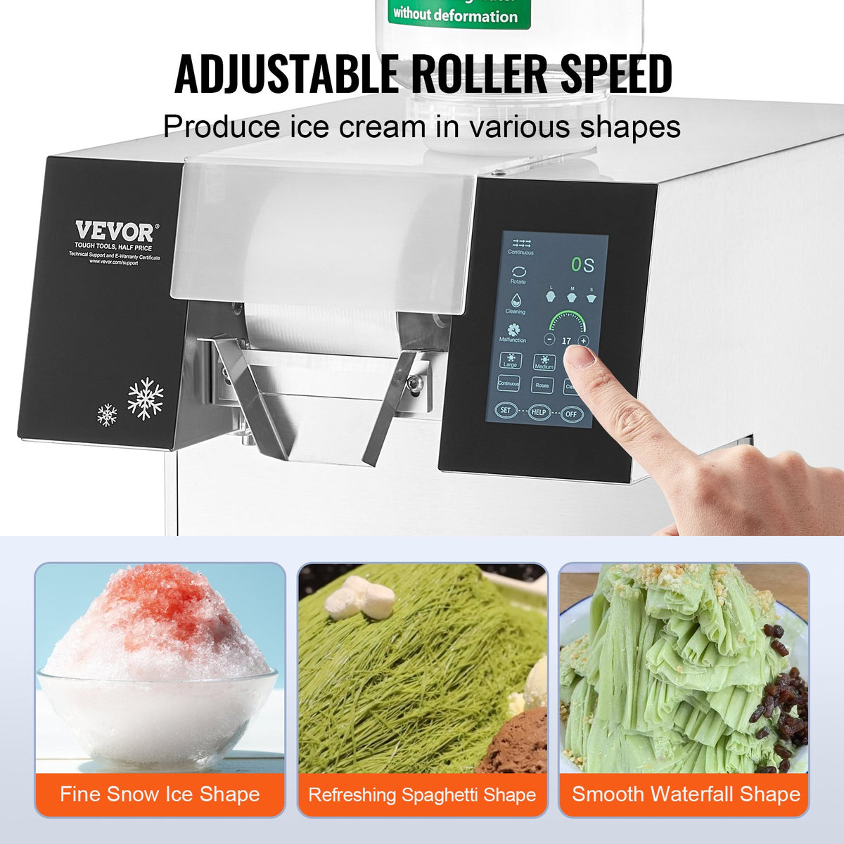 VEVOR Commercial Snowflake Ice Machine, 507LBS/24H Snowflake Ice Maker, Stainless Steel Ice Shaver Machine, Electric Snow Cone Maker, Air Cooling System for Rapid Heat Dissipation, for Bakery, Cafe - FLXNBJFLCMYJDLHFVV1 - view 4