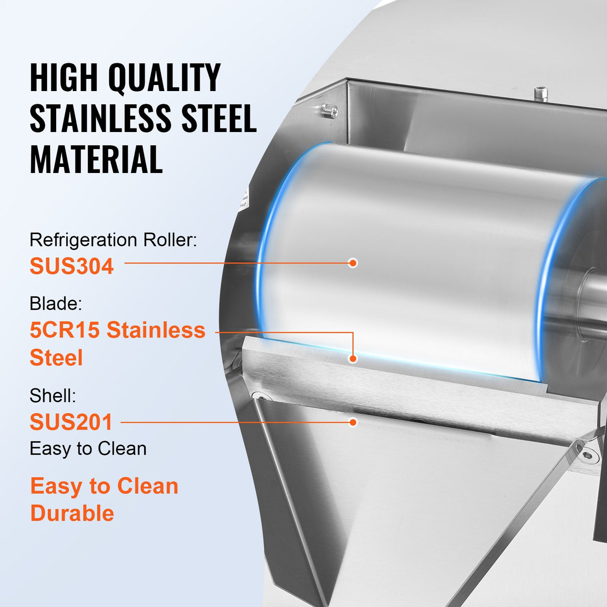VEVOR Commercial Snowflake Ice Machine, 573LBS/24H Snowflake Ice Maker, Stainless Steel Ice Shaver Machine, Electric Snow Cone Maker, Air Cooling System for Rapid Heat Dissipation, for Bakery, Cafe - FLXNBJFLCMYJP3952V1 - view 6