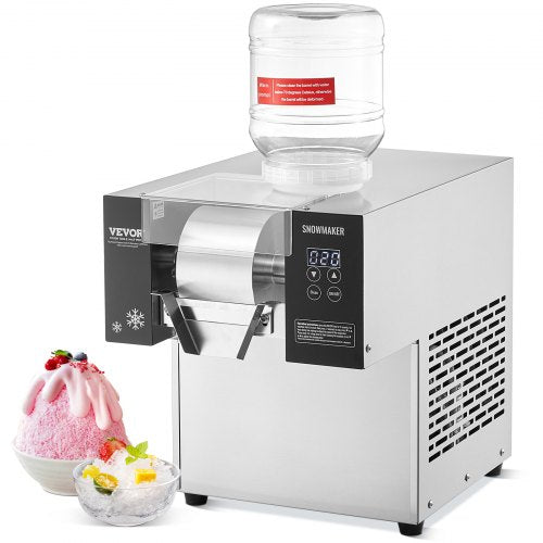 VEVOR Commercial Snowflake Ice Machine, 375LBS/24H Snowflake Ice Maker, Stainless Steel Ice Shaver Machine, Electric Snow Cone Maker, Air Cooling System for Rapid Heat Dissipation, for Bakery, Cafe - FLXNBJFLLEDPXZ9CHV1 - view 2