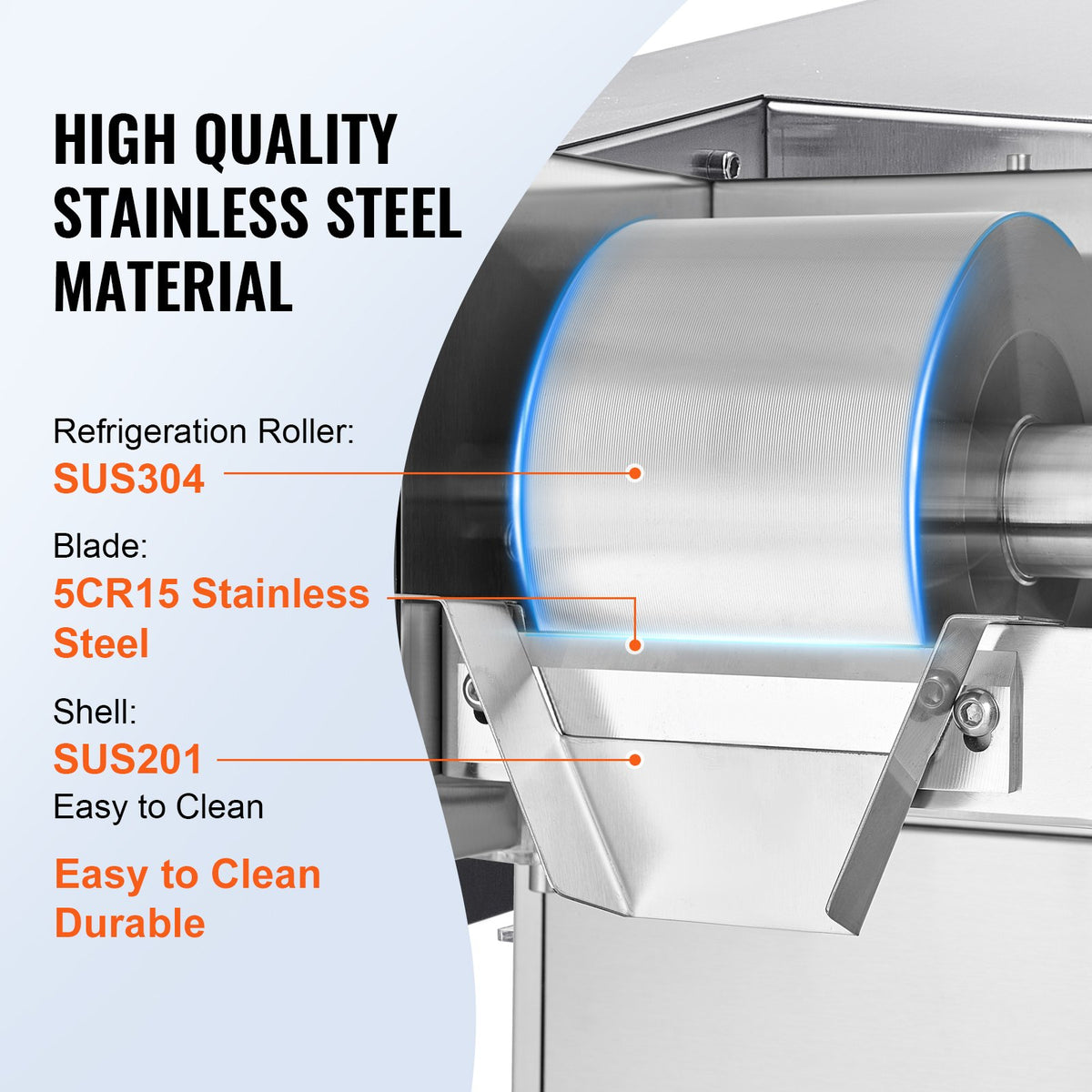 VEVOR Commercial Snowflake Ice Machine, 375LBS/24H Snowflake Ice Maker, Stainless Steel Ice Shaver Machine, Electric Snow Cone Maker, Air Cooling System for Rapid Heat Dissipation, for Bakery, Cafe - FLXNBJFLLEDPXZ9CHV1 - view 6