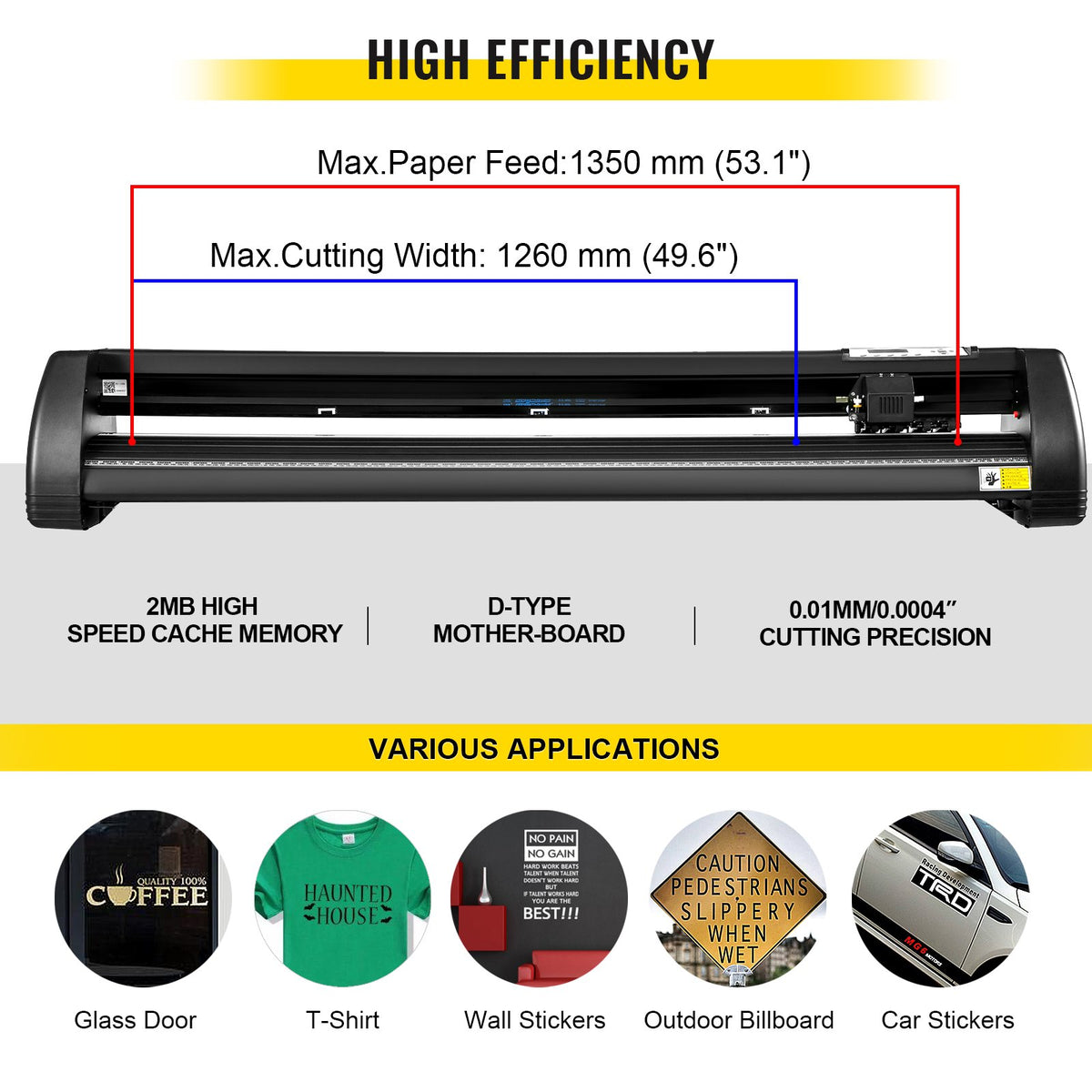 VEVOR 8 In 1 Heat Press Sublimation Machine & 53" Vinyl Cutter Cutting Plotter - FM1181THJKZJ-1350V1 - view 3