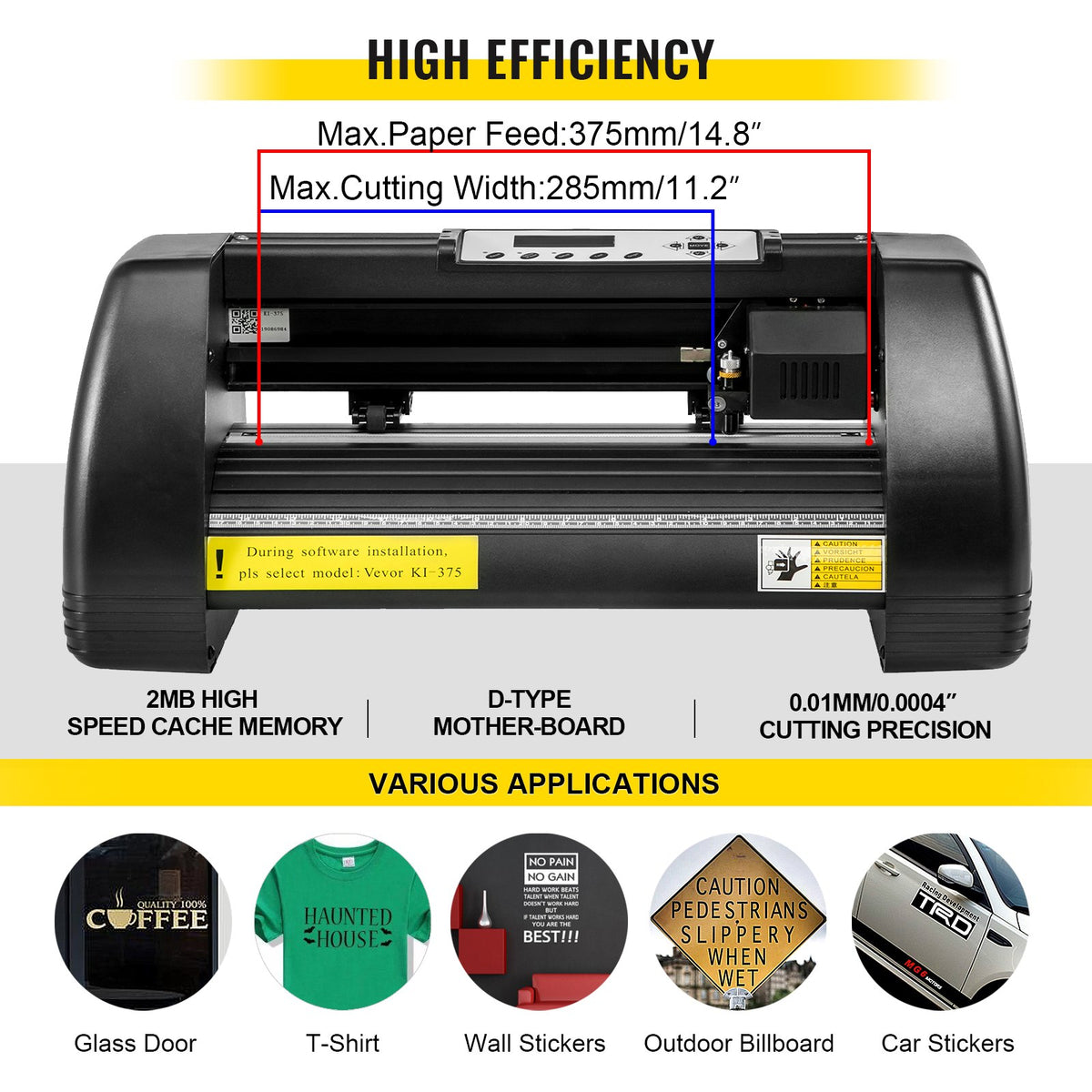 8 in 1 Heat Press 12"x15" Sublimation Machine +14" Vinyl Cutter Cutting Plotter - FM1181THJKZJ-375SV1 - view 3