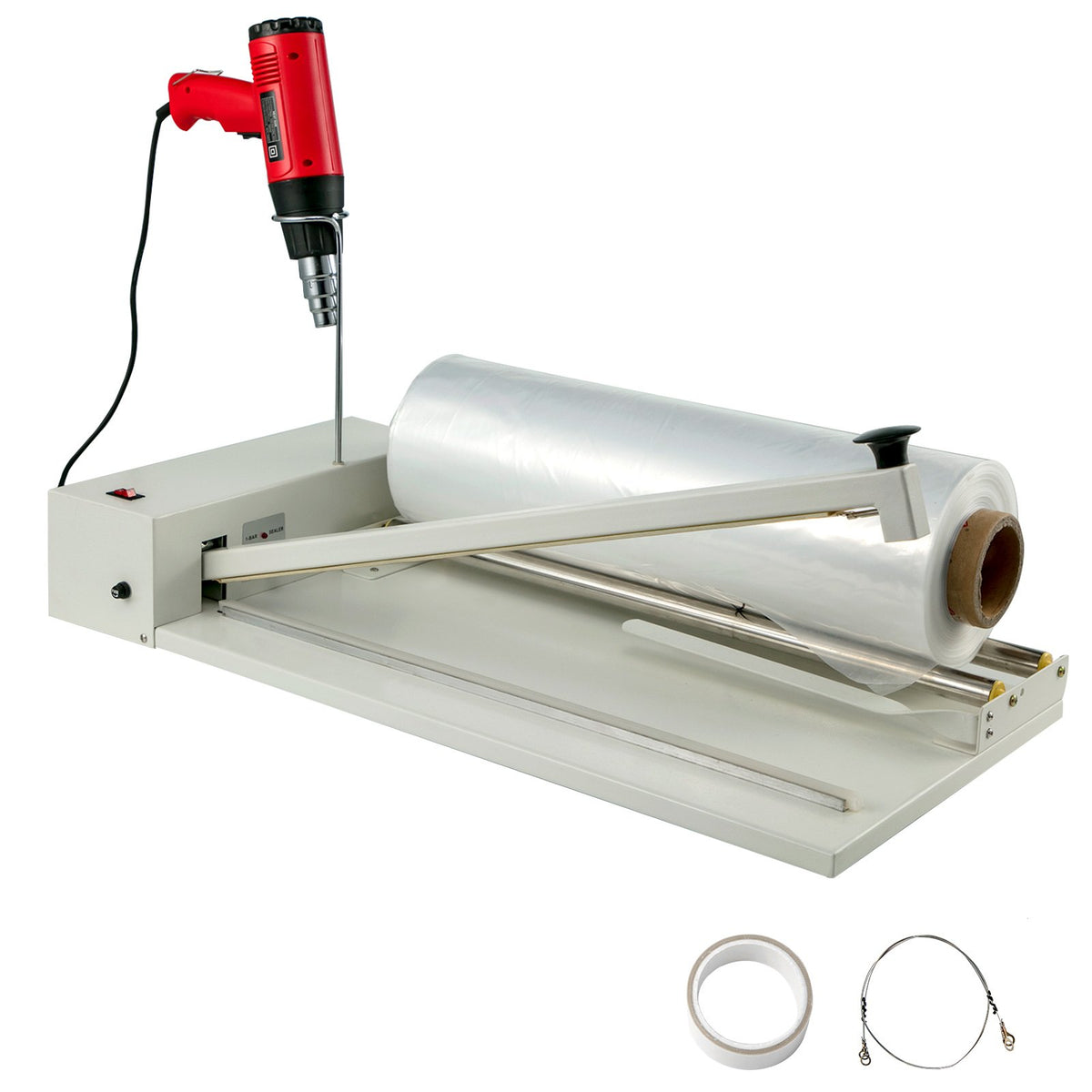 VEVOR 18\" Shrink Wrap Sealer, 530W I-Bar Shrink Wrap Machine, Shrink Wrap Sealer with Heat Gun and Shrink Film Suit for PVC POF Film - FMJ18INSSBZRFJTJ1V1 - view 1