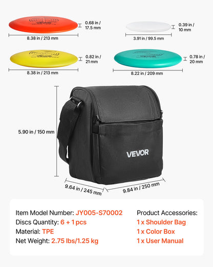 VEVOR Disc Golf Set, 6 PCS Flying Discs for Beginners, Disc Golf Starter Set, with Putter, Mid-Range, Driver, Including Mini Marker, Portable Backpack, for Outdoor Backyard, Lawn, Beach, and Park - FPGEFRMTZRMTR8JK5001V0 - view 8