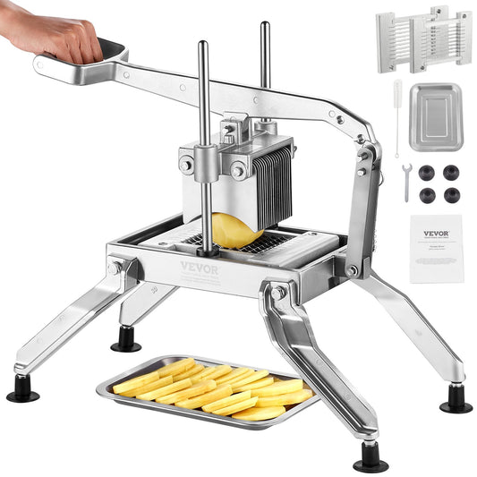 VEVOR Commercial Vegetable Slicer, 1/4 and 1/2 inch Tomato Slicer, Stainless Steel and Aluminum Alloy Vegetable Cutter Slicer, Manual Tomato Slicer with Non-slip Feet, for Tomatoes, Onions, Potatoes - FQQPJLS1412IHKPPZV0 - view 1