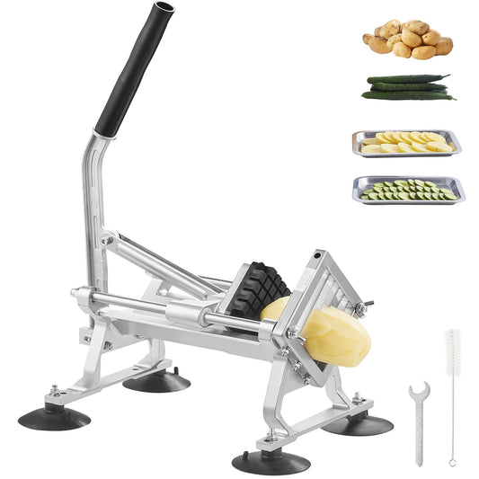 VEVOR Commercial Vegetable Slicer, 1/2 inch Fruit Slicer, Stainless Steel and Aluminum Alloy Vegetable Cutter Slicer Machine, Manual Slicer with Non-slip Feet, for Radishes, Onions, Potatoes, Lemons - FQQPJWS316INZRLGOV0 - view 1