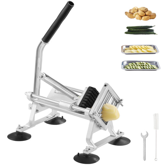VEVOR Commercial Vegetable Slicer, 3/8 inch Fruit Slicer, Stainless Steel and Aluminum Alloy Vegetable Cutter Slicer Machine, Manual Slicer with Non-slip Feet, for Radishes, Onions, Potatoes, Lemons - FQQPJWS38INCMIPZFV0 - view 1