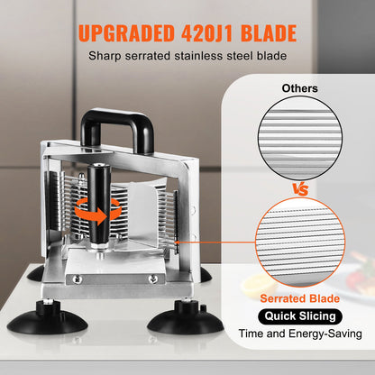 VEVOR Commercial Tomato Slicer, 1/4"+3/8"+3/16" Tomato Cutter Slicer, Stainless Steel Heavy Duty Tomato Slicer Machine, Manual Tomato Slicer with Non-slip Feet, Cutting Tomatoes, Cucumbers, Bananas - FQQPJZTS14388D14CV0 - view 5