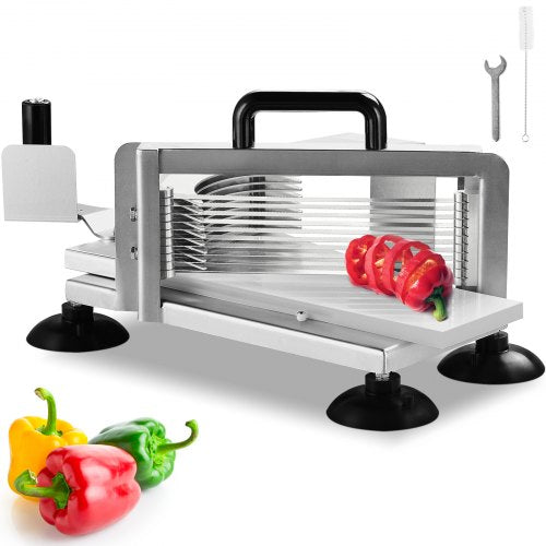 VEVOR Commercial Tomato Slicer, 1/4 inch Tomato Cutter Slicer, Stainless Steel Heavy Duty Tomato Slicer Machine, Manual Tomato Slicer with Non-slip Feet