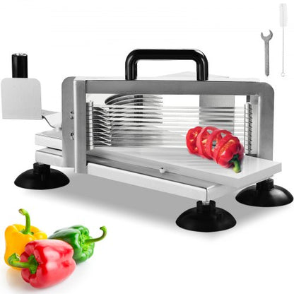 VEVOR Commercial Tomato Slicer, 1/4 inch Tomato Cutter Slicer, Stainless Steel Heavy Duty Tomato Slicer Machine, Manual Tomato Slicer with Non-slip Feet