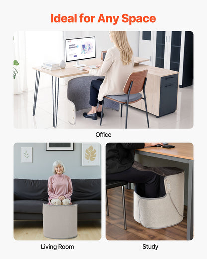 VEVOR Under Desk Space Heater,Rollable Foot Warmer Portable for Home&Office,Timer & Secure,Quiet for Legs,Ankles,Touch&Remote Control Personal Electric Round Surround Warming Pad,Over-Heat Protection - FRMFSJRQYXCKOX9F0001V1 - view 7