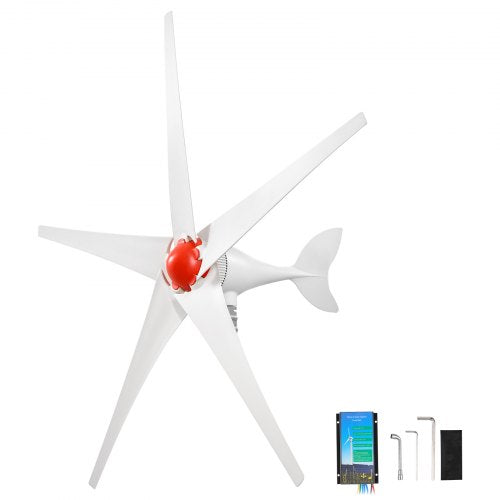 VEVOR 800W 12V Wind Turbine Generator, 5-Blade Wind Turbine Kit with Wind & Solar Hybrid Controller