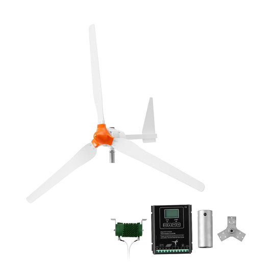 VEVOR 1500W 24V Wind Turbine Generator, 3-Blade Wind Turbine Kit with Wind/Solar Hybrid Controller