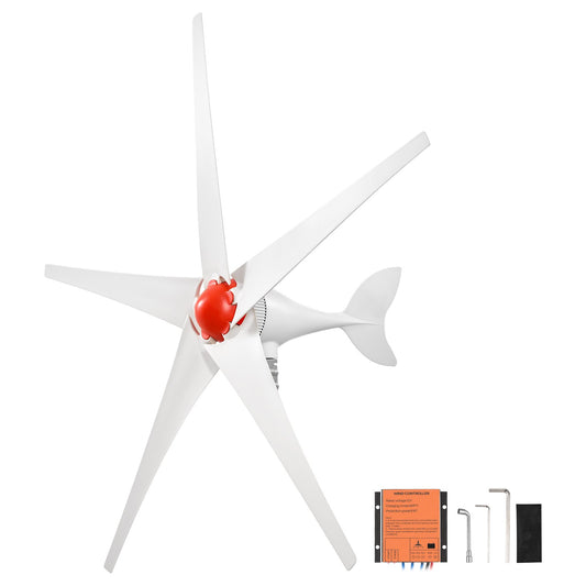 VEVOR 800W 12V Wind Turbine Generator, 5-Blade Wind Turbine Kit with MPPT Controller, High-Efficiency 3-Phase AC Permanent Wind Power Generator for RVs, Boats