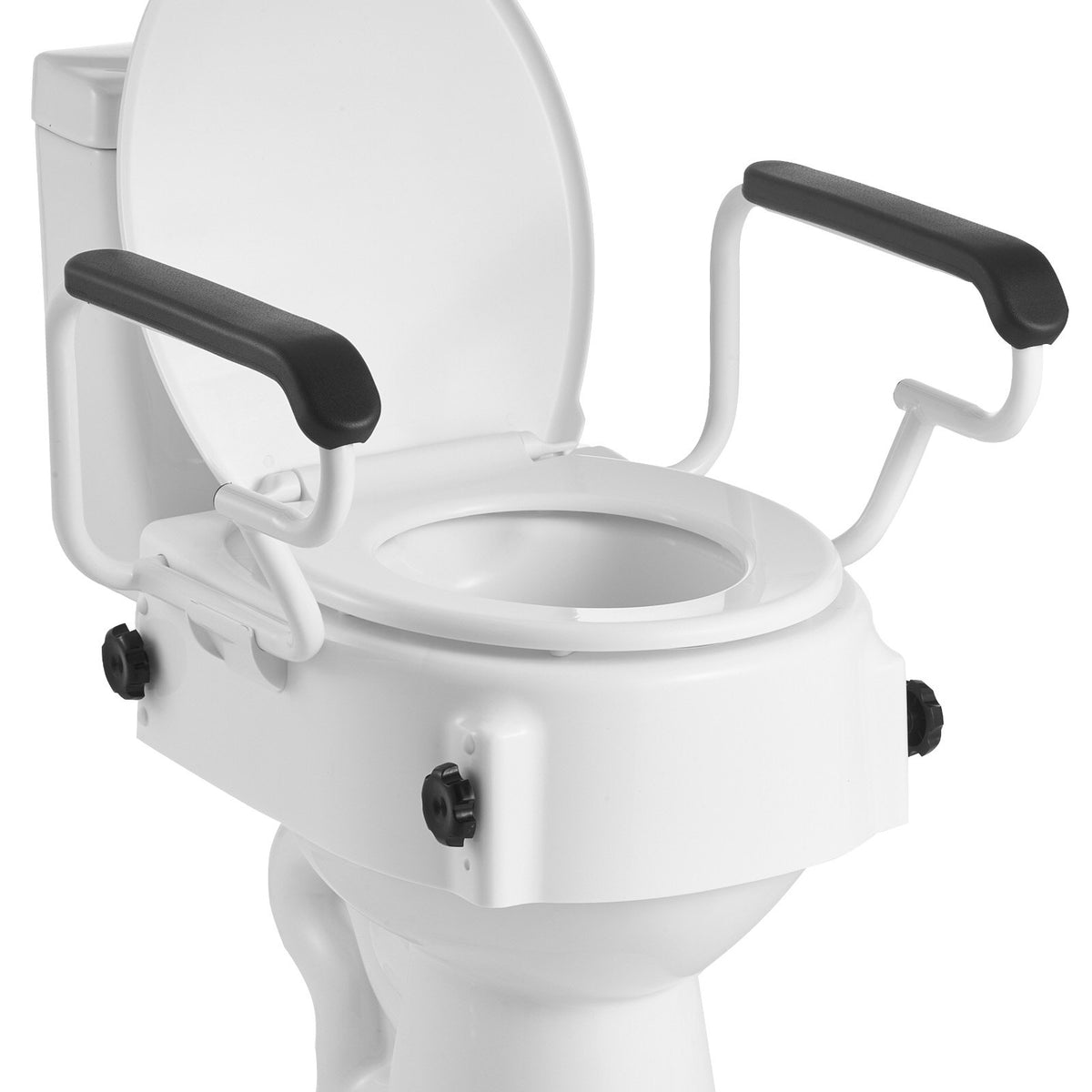 VEVOR Raised Toilet Seat with Arms, 300 lbs Load Capacity, 3-Level Adjustable Height, Widened Commode Elevated Toilet Seat Riser with Padded Handles for Seniors, Elderly, Handicap, Disabled, Adults - FSSFSJGMTZDDNO6QU001V0 - view 1