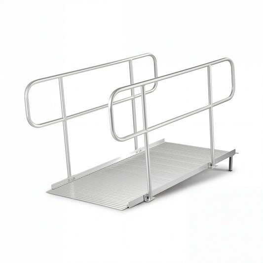 VEVOR Wheelchair Ramp with Handrails, 71.1 x 32.7 in, Heavy Duty Wide Aluminum Wheelchair Ramp with Adjustable Legs, 1000 lbs Capacity, Portable Threshold Ramps for Home Steps, Stairs, Doorways, Curbs - FSSMJPD6YC00E8LO0001V0 - view 1