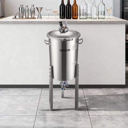 VEVOR Pressure Fermenter 15 PSI, 8 Gal/30L All-in-One Stainless Steel Conical Secondary Fermentation Bucket, for Wine, Beer Brewing Equipment